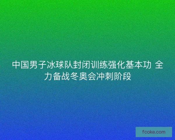 中国男子冰球队封闭训练强化基本功 全力备战冬奥会冲刺阶段